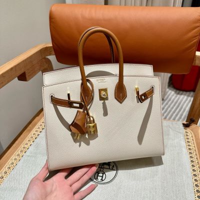 Craie gold Birkin 25 Gold Hardware