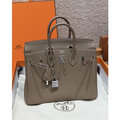 Etoupe Togo Birkin 25 Palladium Hardware