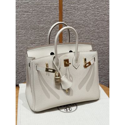 Craie Togo Birkin 25 Gold Hardware