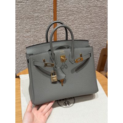 Gris Meyer Togo Birkin 25 Gold Hardware