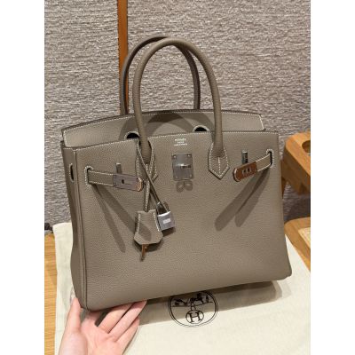 Etoupe Togo Birkin 30 Palladium Hardware