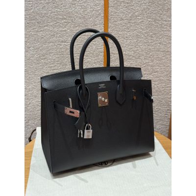Black Epsom Birkin 30 Palladium Hardware