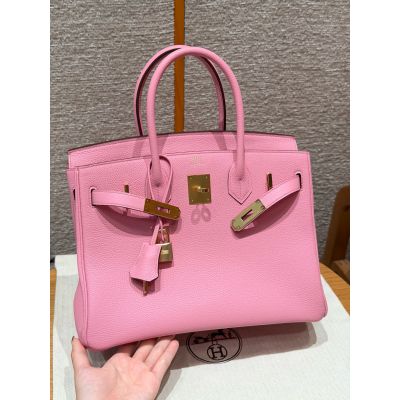 Bubble Gum Togo Birkin 30 Gold Hardware