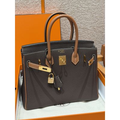 Chocolate Gold Togo Birkin 30 Gold Hardware
