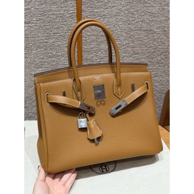 Natural Sable Togo Birkin 30 Palladium Hardware 