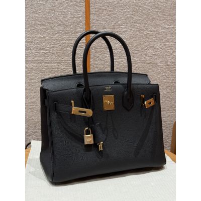 Black Togo Birkin 30 Gold Hardware 