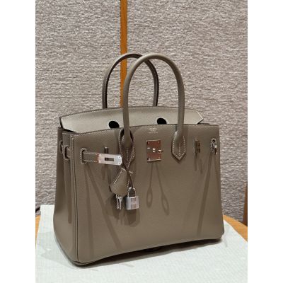 Etoupe Epsom Birkin 30 Palladium Hardware 