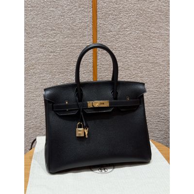 Black Chevre  Birkin 30 Gold Hardware
