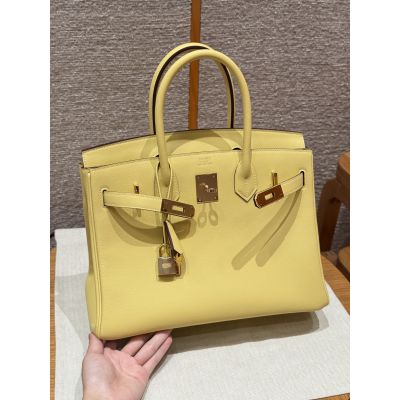Jaune Poussin Swift Birkin 30 Gold Hardware 