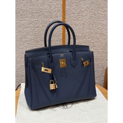 Blue Saphir Togo Birkin 30 Gold Hardware 