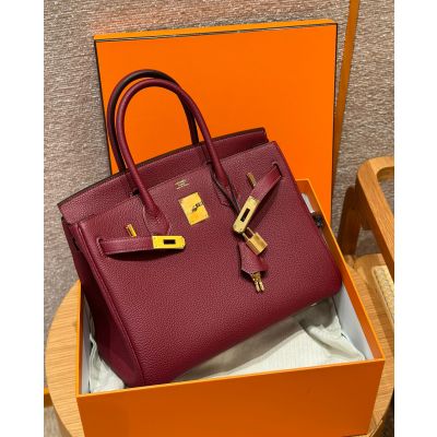 Rouge H Togo Birkin 30 Gold Hardware 