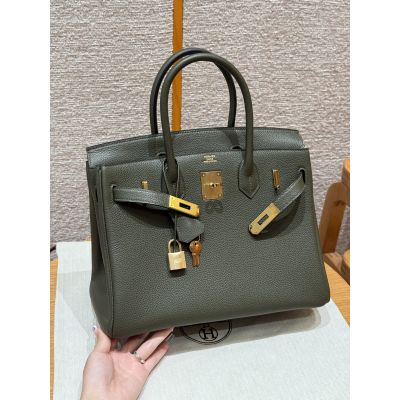 Olive Green Togo Birkin 30 Gold Hardware 