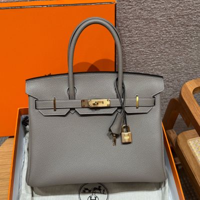 Girs Asphalte Togo Birkin 30 Gold Hardware 