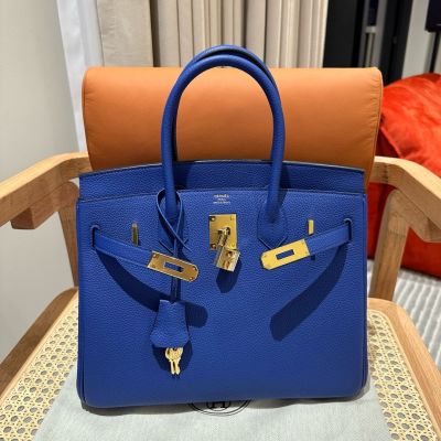 Blue Hydra Togo Birkin 30 Gold Hardware 