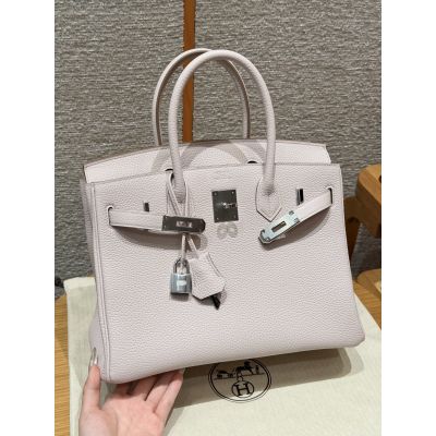 Mauve Pale Togo Birkin 30 Palladium Hardware 