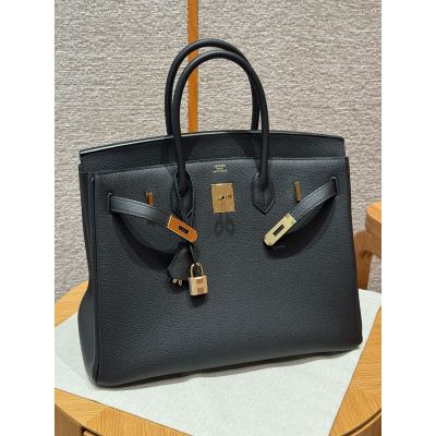 Black Togo Birkin 35 Gold Hardware