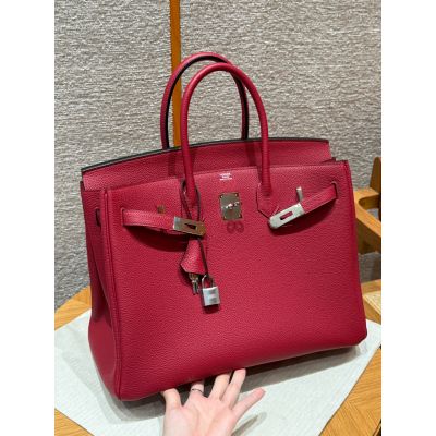 Ruby  Togo Birkin 35 Palladium Hardware