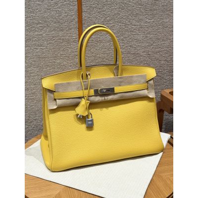 Lime Togo Birkin 35 Palladium Hardware