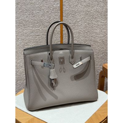 Gris Asphaite Togo Birkin 35 Palladium Hardware