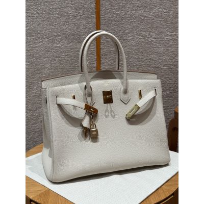 Craie Togo Birkin 35 Gold Hardware