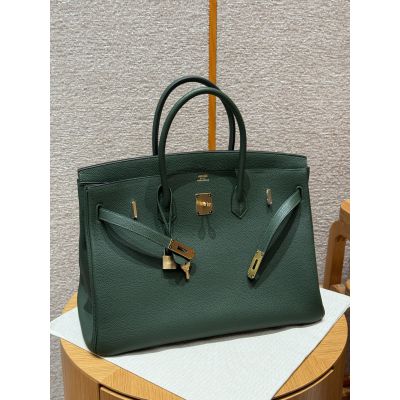 Vert Moyen Togo Birkin 40 Gold Hardware