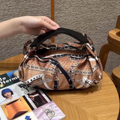 Silk and Calfskin Balusoie Bag