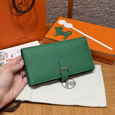Vert Vertigo Epsom Bearn Long Wallet Palladium Hardware