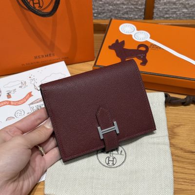 Rouge H Epsom Bearn Compact wallet Palladium Hardware