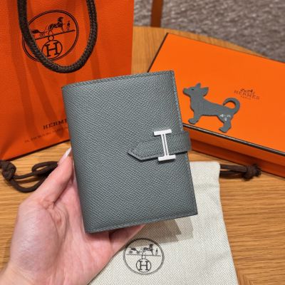 Gris Meyer Epsom Bearn Compact  wallet Gold /Palladium Hardware