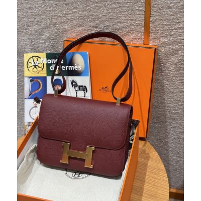 Rouge H Epsom Constance 24 Gold Hardware