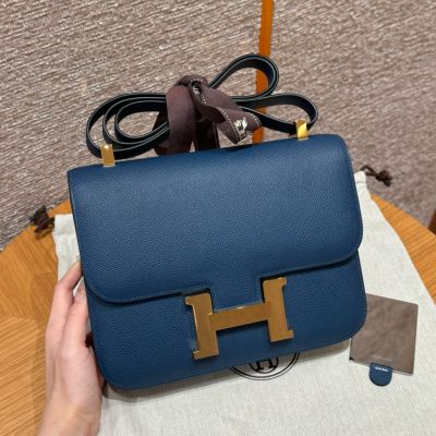 Blue Presse Epsom Constance 24 Gold Hardware