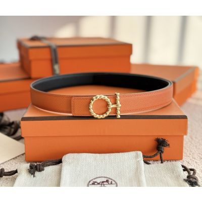 lot Godronne Belt buckle and Reversible leather strap 24mm