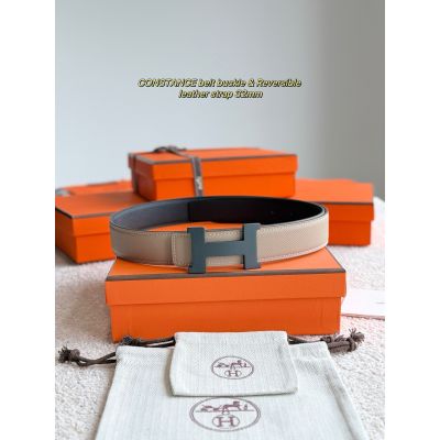 Constance Reversible Leather Belt 32mm Black Buckle