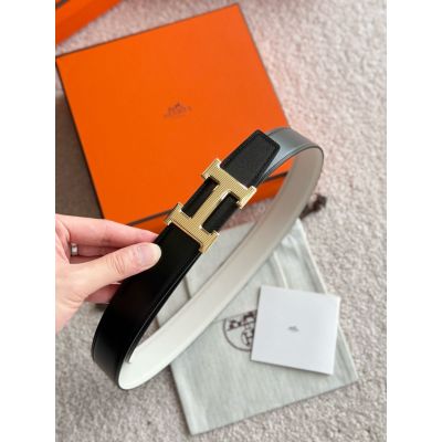 H Striee Reversible Leather Belt 32mm