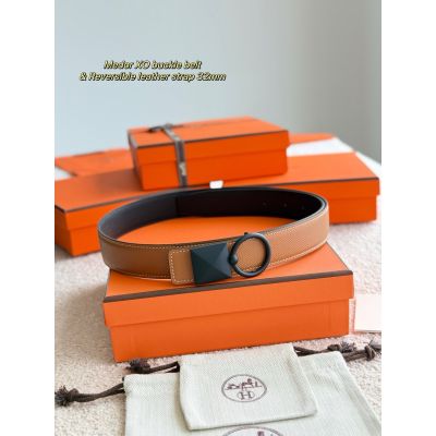 Medor XO Reversible Leather Belt 32mm Black Buckle