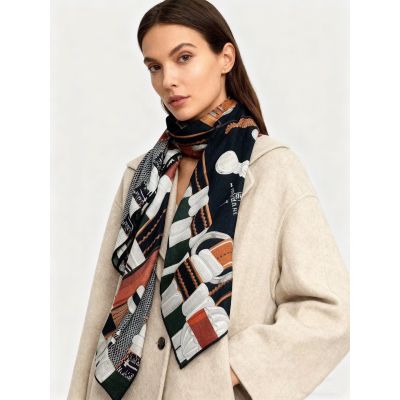 Hermes Cashmere and Silk Shawl 140