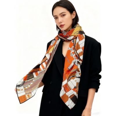 Hermes Cashmere and Silk Shawl 140
