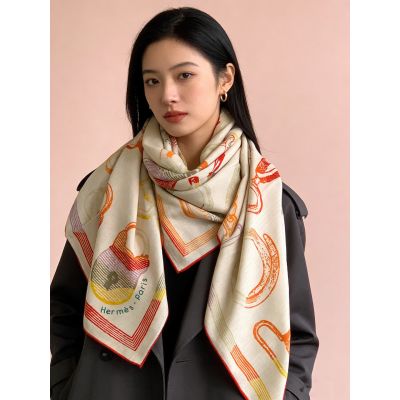 Hermes Cashmere and Silk Shawl 140