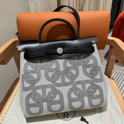 Canvas and Cowhide Herbag Zip 31 PM Palladium Hardware