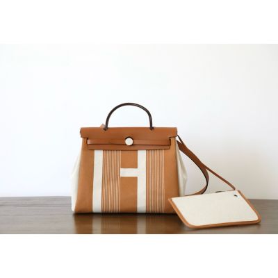 Canvas and Cowhide Herbag Zip 31 PM Palladium Hardware