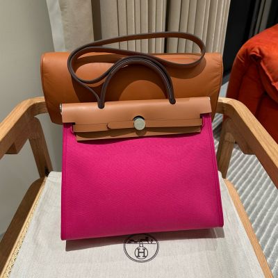 Canvas and Cowhide Herbag Zip 31 PM Palladium Hardware