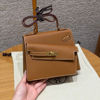 Limited Edition Gold Epsom Kelly en Désordre 20 Sellier Gold Hardware