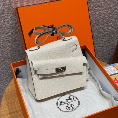 Limited Edition Craie Epsom Kelly en Désordre 20 Sellier Palladium Hardware