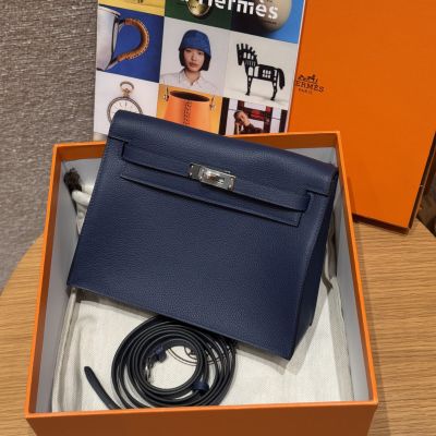 Blue saphir Evercolor Kelly Danse II Palladium Hardware