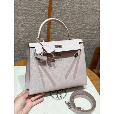 Mauve Pale Epsom Kelly 25 Palladium Hardware