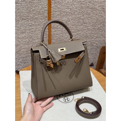 Etoupe Togo Kelly 25 Gold Hardware