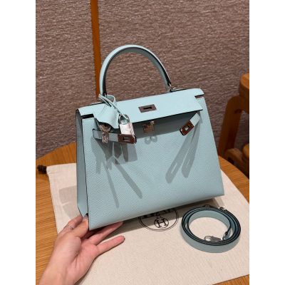 Blue zephyr Epsom Kelly 25 Palladium Hardware