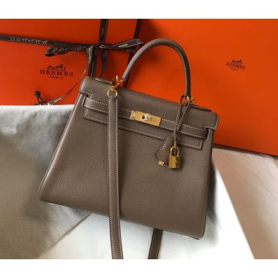 Etoupe Togo Kelly 28 Gold Hardware