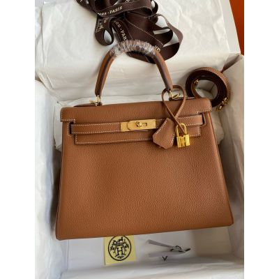 Gold Togo Kelly 28 Gold Hardware