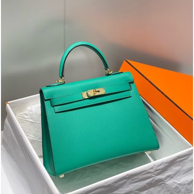 Vert Jade Epsom Kelly 28 Gold Hardware